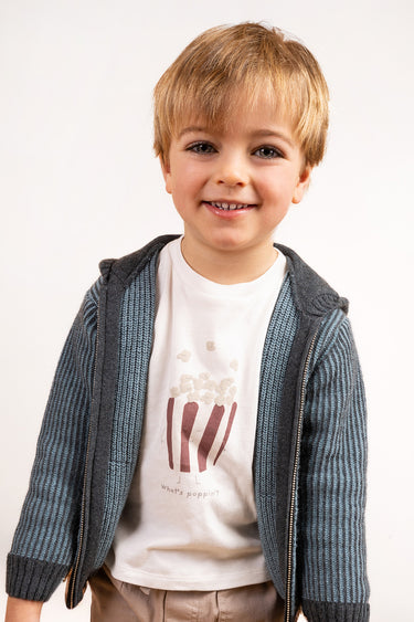 T-shirt Popcorn de menino em algodão