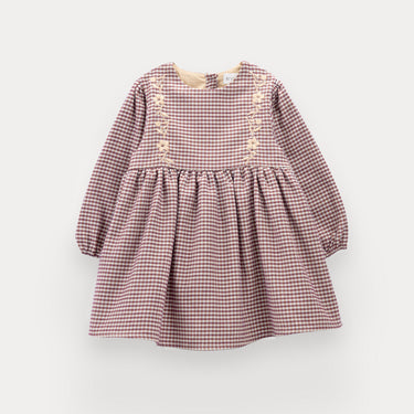 Vestido Eggplant Check de menina em flanela