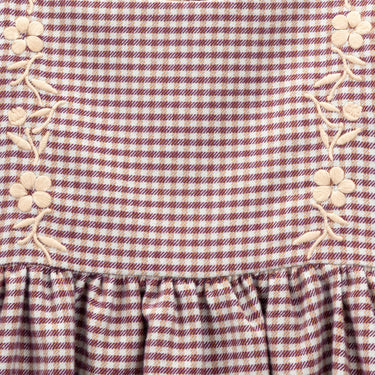 Vestido Eggplant Check de menina em flanela
