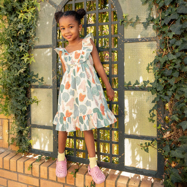 Vestido Fur-ever Friends de menina em algodão
