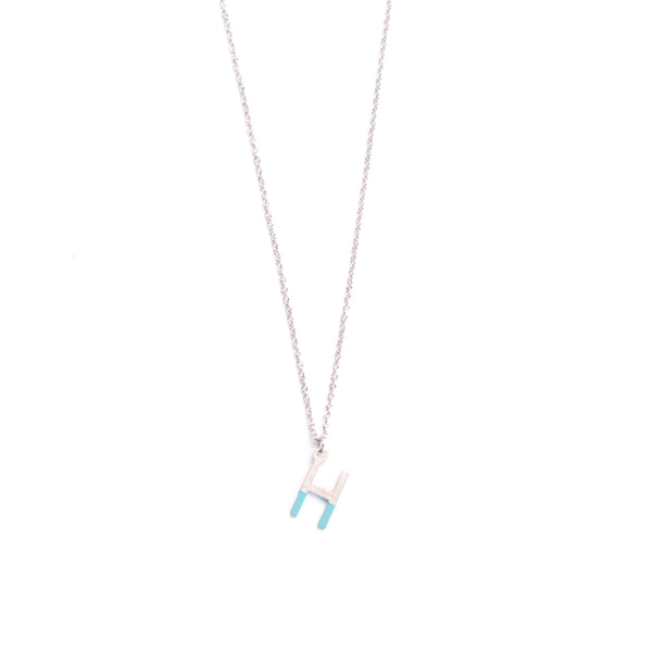 Steel necklace letter H – Knot