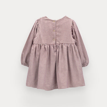 Vestido Eggplant Check de menina em flanela